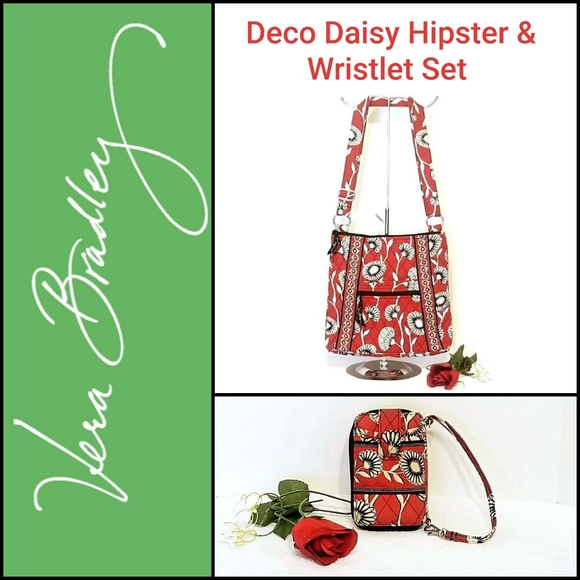 Vera Bradley Deco Daisy Hipster & Wristlet Set - Picture 1 of 7